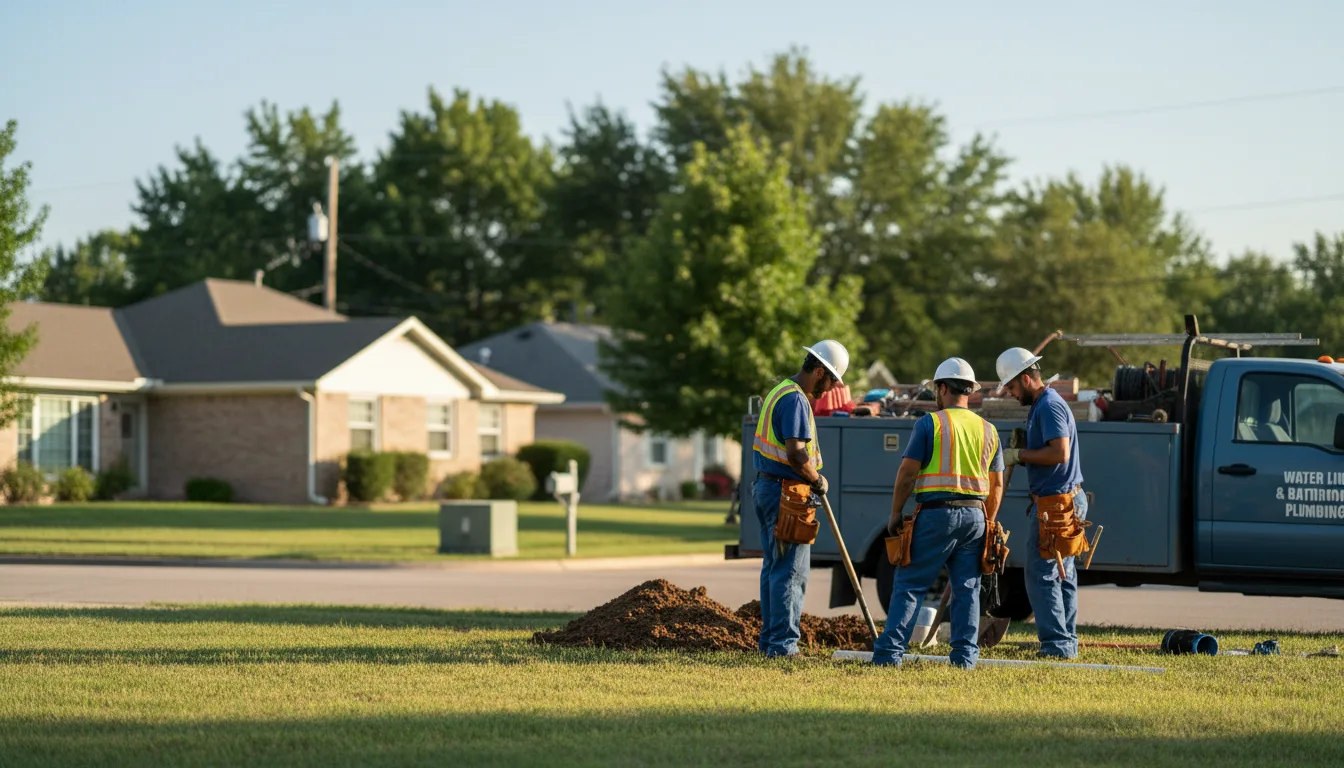 Residential water line and bathroom plumbing service in Butler, OK